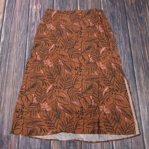 Marine Layer NEW NWT Womens 10 Brown Ryan Midi Slip Skirt